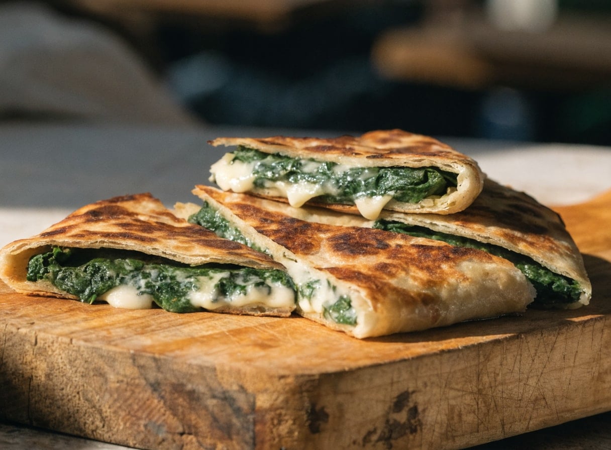 Spinach and Cheese Gozleme, handmade at Taskin Bakery
