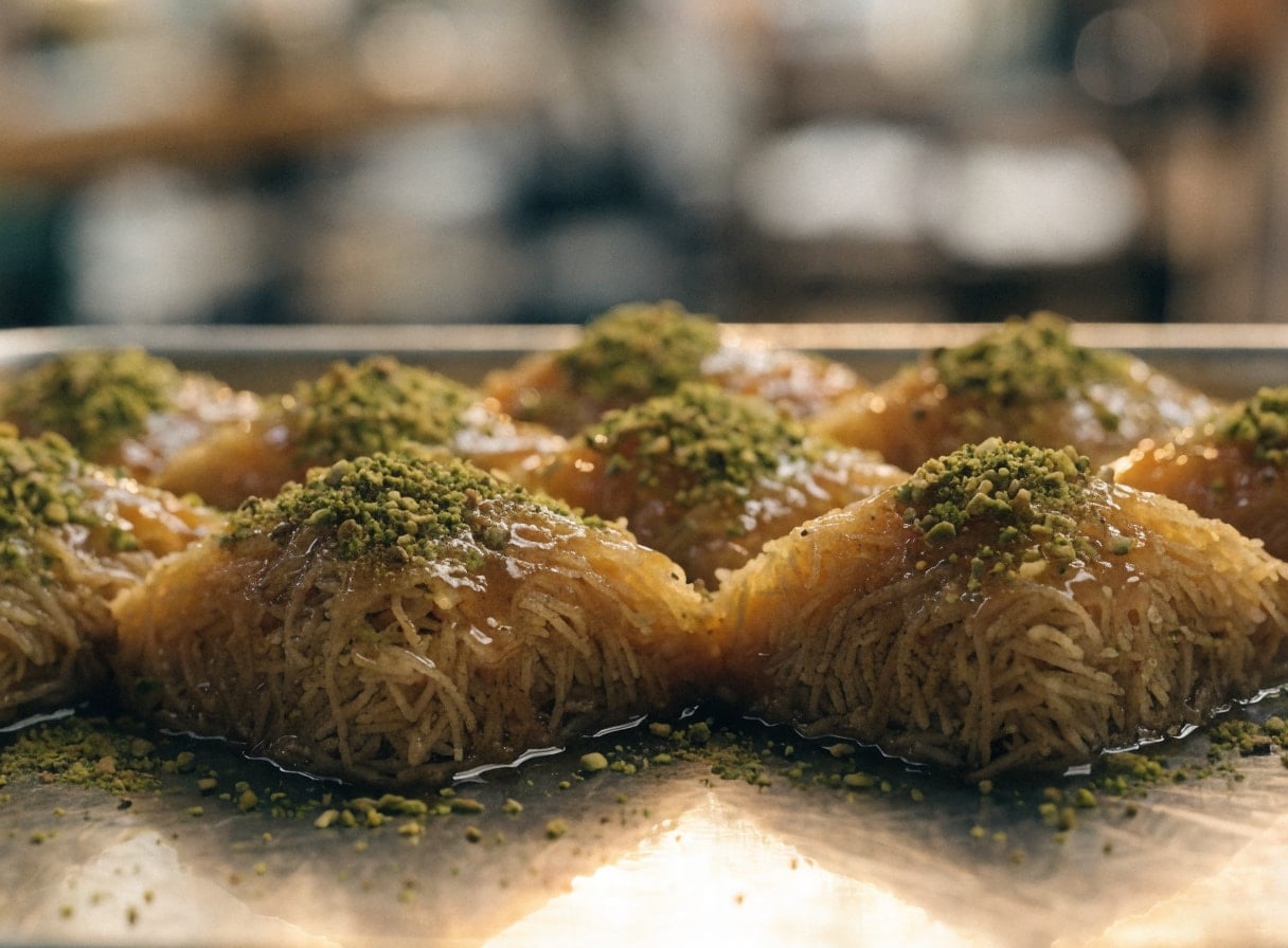 Kadayif, handmade at Taskin Bakery
