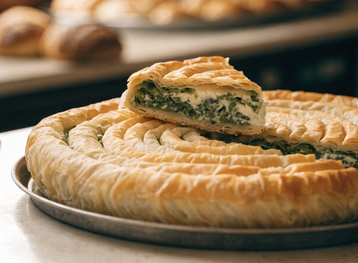 Spinach and Cheese Borek, handmade at Taskin Bakery